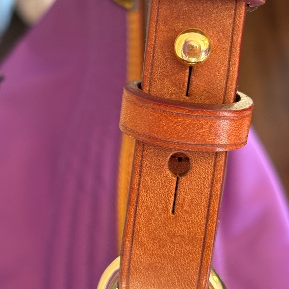 Dooney & Bourke Purple and Brown Shoulder Bag - Picture 4 of 12